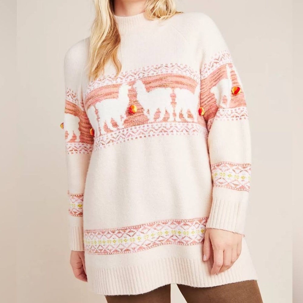 Anthropologie Aimee Pommed Alpaca Wool Sweater